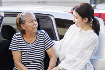 woman accompanied her mother in her medical appointment
