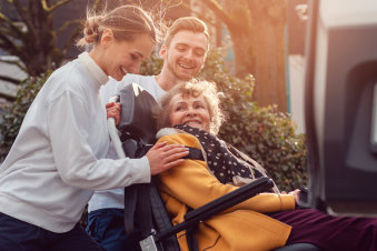 couple accompanied their mother in her dialysis appointment